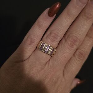Elegant Gold and Purple Women's Ring